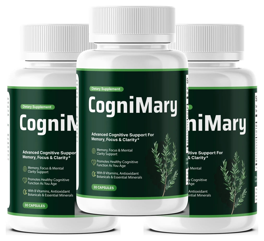 CogniMary daily memory and mental clarity support three-bottle package